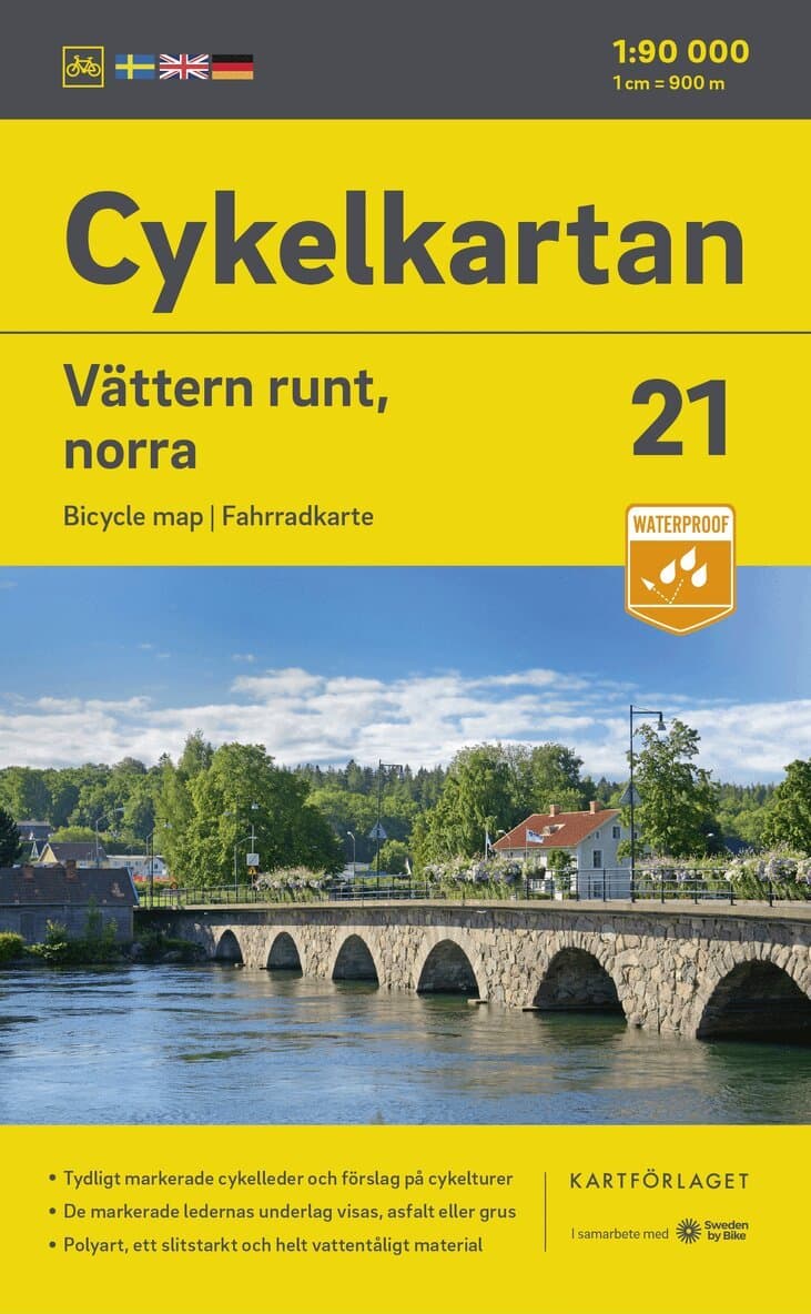 Cykelkartan Blad 21 Vättern runt, norra delen 2023-2025