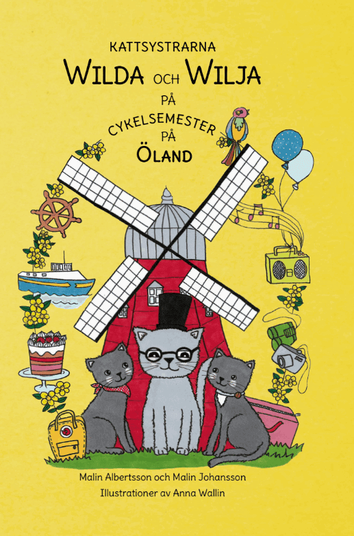 Kattsystrarna Wilda och Wilja på cykelsemester på Öland