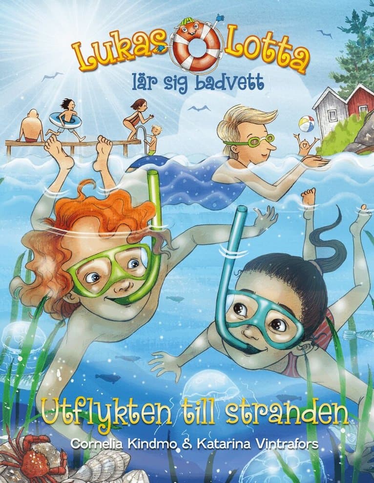 Lukas och Lotta lär sig badvett. Utflykten till stranden