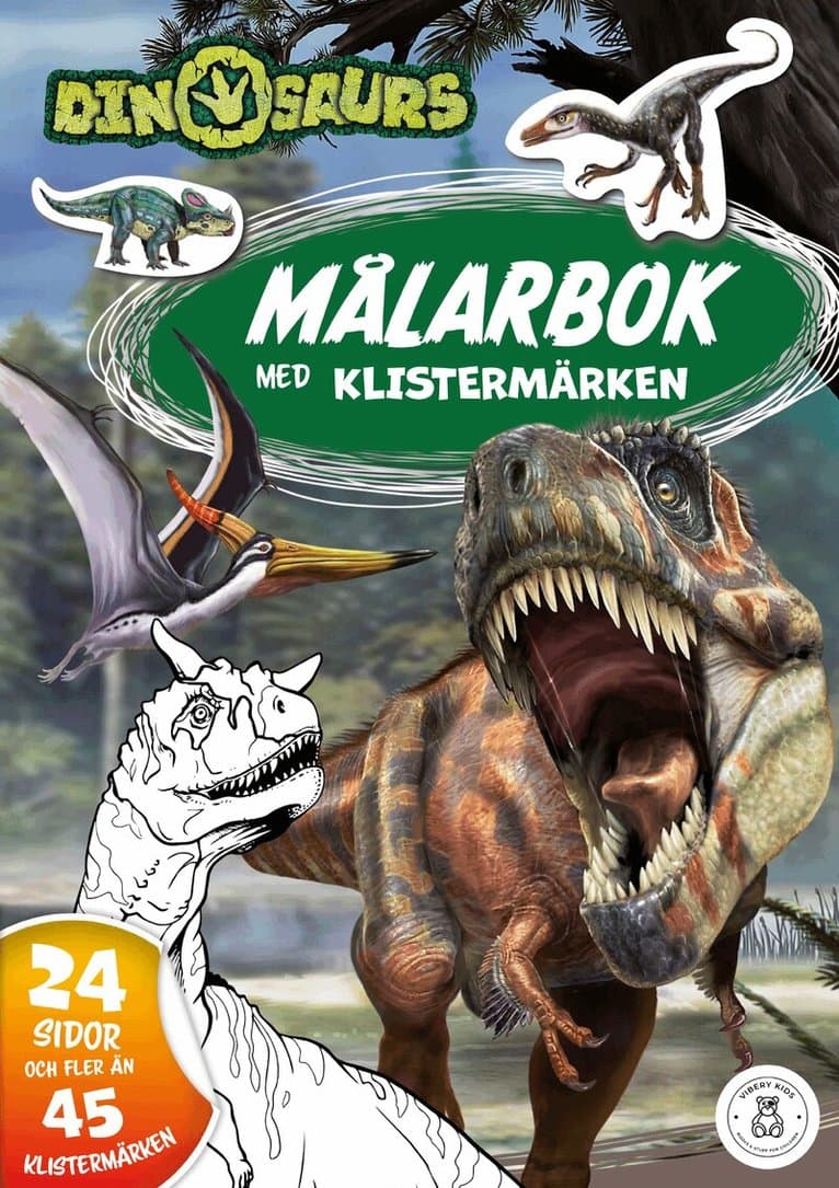 Dinosaurier : Målarbok med klistermärken