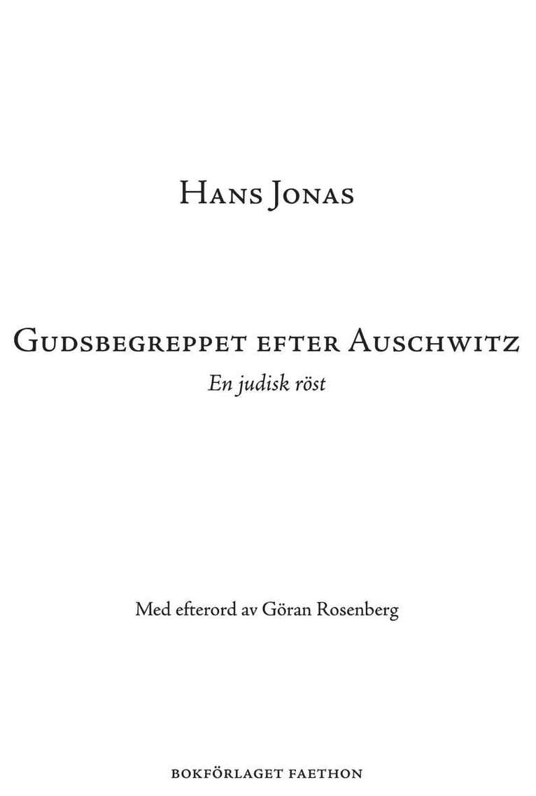 Gudsbegreppet efter Auschwitz : En judisk röst