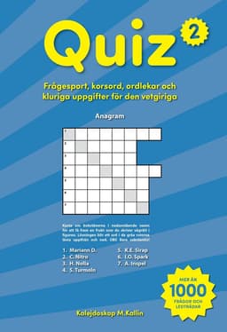 Quiz 2 : frågesport korsord ordlekar och kluriga uppgifter för den vetgiriga