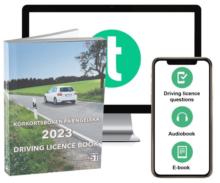 Körkortsboken på Engelska 2023 ; Driving licence book (book + theory pack with online exercises, theory questions, audiobook & ebook)