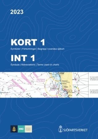 Kort 1 : symboler, förkortningar, begrepp i svenska och internationella sjökort / Int 1 : symbols, abbreviations, terms used on Swedish and international charts