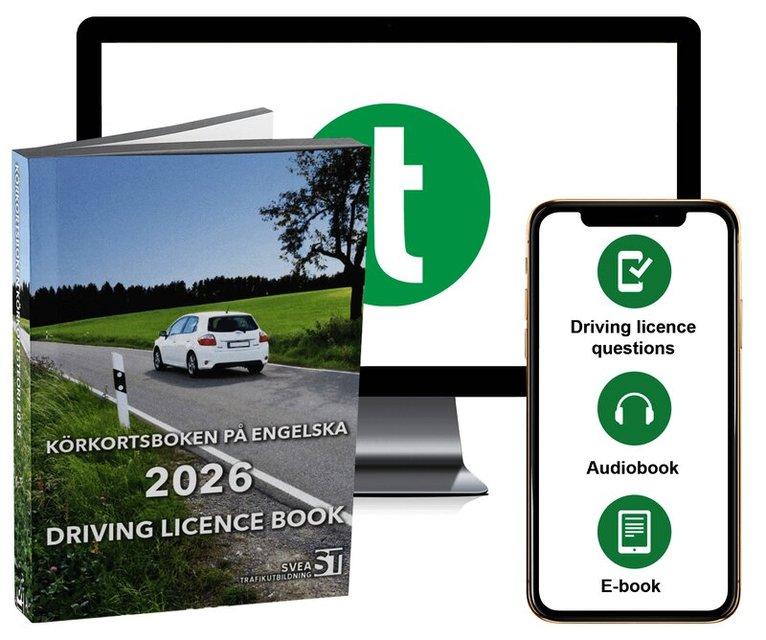 Körkortsboken på Engelska 2026 / Driving licence book (book + theory pack with online exercises, theory questions, audiobook & ebook)