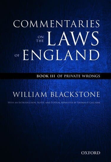 The Oxford Edition of Blackstone's: Commentaries on the Laws of England
