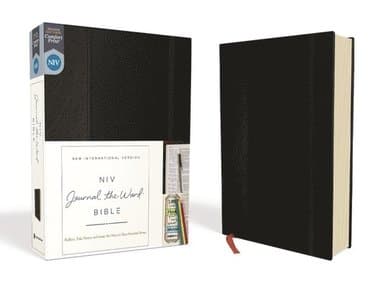 NIV, Journal the Word Bible (Perfect for Note-Taking), Hardcover, Black, Red Letter, Comfort Print