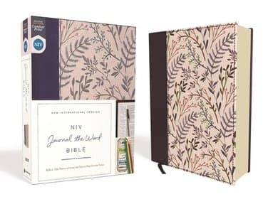 NIV, Journal the Word Bible (Perfect for Note-Taking), Cloth over Board, Pink Floral, Red Letter, Comfort Print