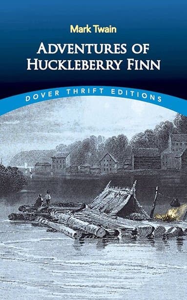 Omslag till boken Adventures of Huckleberry Finn av Mark Twain