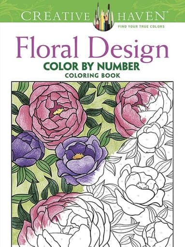 Creative Haven Floral Design Color By Number Coloring Book