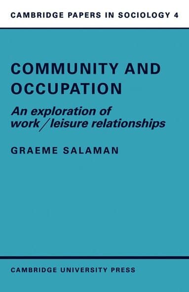 Community and Occupation