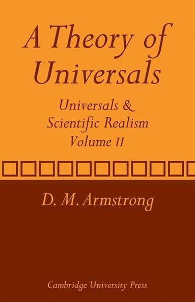 A Theory of Universals: Volume 2