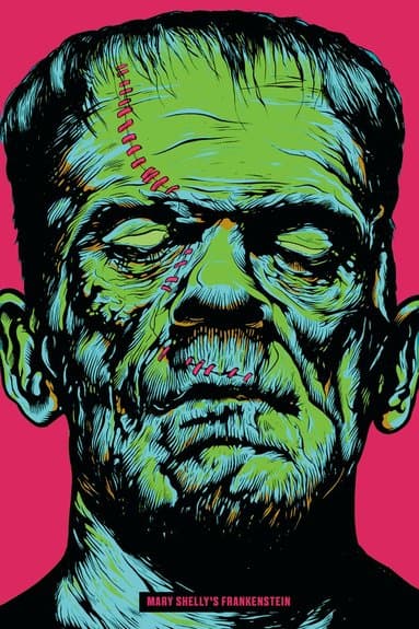 Omslag till boken Frankenstein av Mary Shelley