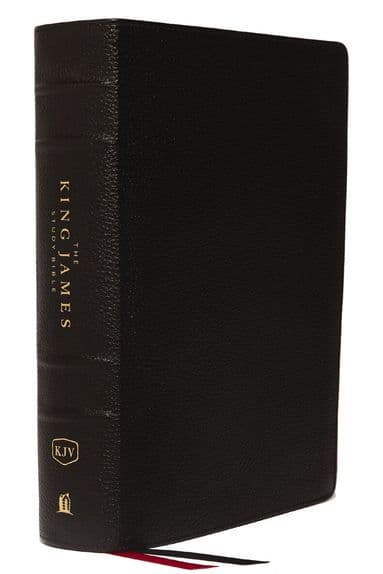 KJV, The King James Study Bible, Genuine Leather, Black, Thumb Indexed, Red Letter, Full-Color Edition