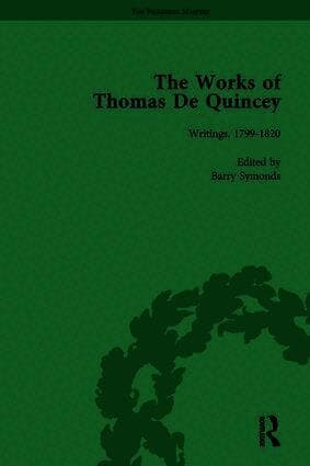 Works of Thomas De Quincey, Part I Vol 1