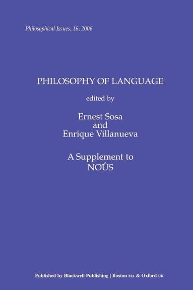 Philosophy of Language, Volume 16