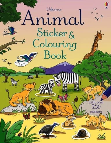 Animal Sticker and Colouring Book