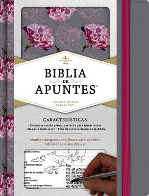 RVR 1960 Biblia de apuntes, gris y floreado tela impresa