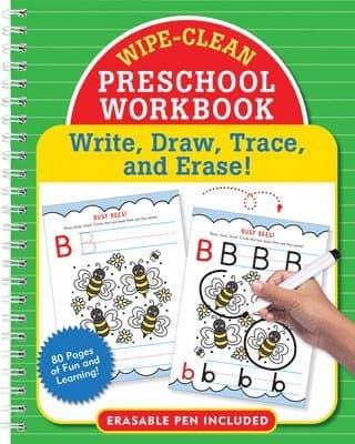 Wipe-Clean Preschool Workbook - Pre-K Practice for Letters, Numbers, and Fine Motor Skills: Write, Draw, Trace, and Erase!