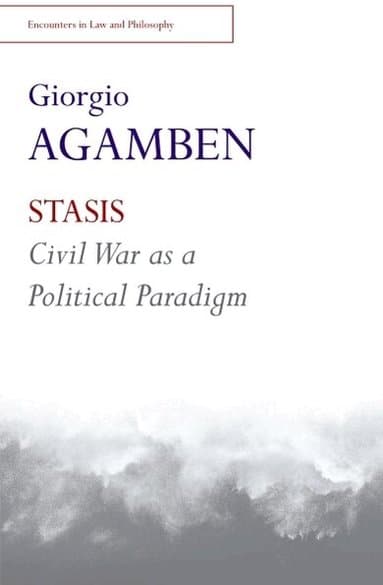 Omslag till boken STASIS av Giorgio Agamben