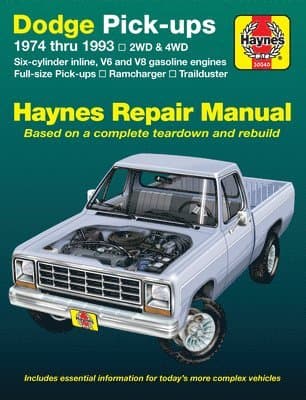 Dodge Ramcharger & Trailduster full-size pick-ups (1974-1993) Haynes Repair Manual (USA)