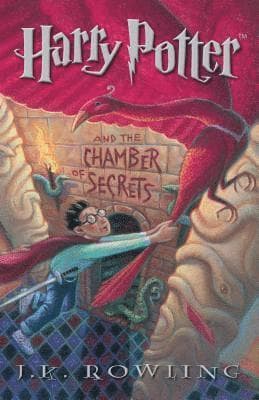 Omslag till boken Harry Potter and the Chamber of Secrets av J.K. Rowling