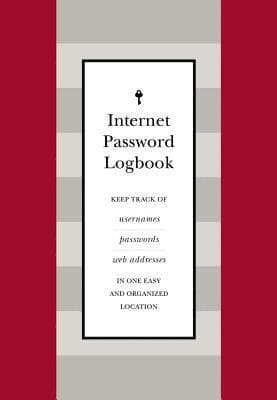 Internet Password Logbook (Red Leatherette)