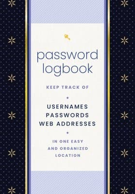 Password Logbook (Black & Gold)