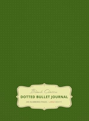 Large 8.5 x 11 Dotted Bullet Journal (Moss Green #14) Hardcover - 245 Numbered Pages