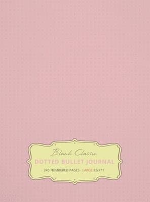 Large 8.5 x 11 Dotted Bullet Journal (Light Pink #18) Hardcover - 245 Numbered Pages