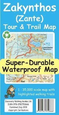 Zakynthos (Zante) Tour & Trail Map