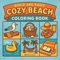 Bold & Easy Cozy Beach Coloring Book