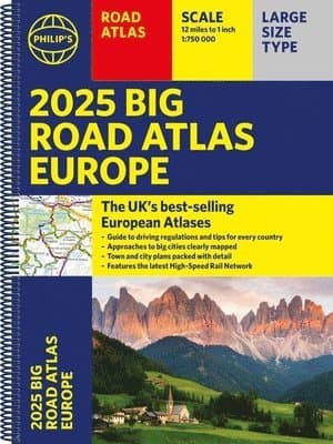 2025 Philip's Big Road Atlas of Europe