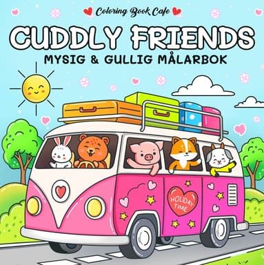Cuddly Friends. Mysig och gullig Cozy Coloring målarbok från Coloring Book Cafe