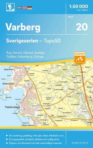 20 Varberg Sverigeserien Topo50 : Skala 1:50 000