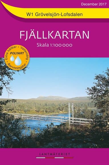 Omslag till boken W1 Grövelsjön Lofsdalen Fjällkartan : Skala 1:100 000