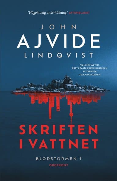 Omslag till boken Skriften i vattnet av John Ajvide Lindqvist