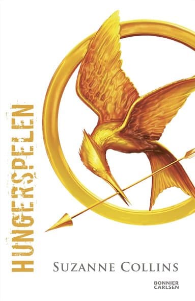 Omslag till boken Hungerspelen av Suzanne Collins