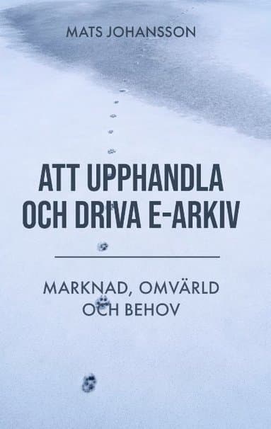 Att upphandla och driva e-arkiv : marknad, omvärld och behov